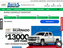 Tablet Screenshot of burnschevycadillac.com